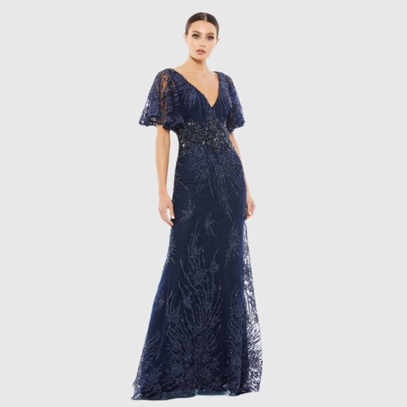 Mac Duggal Dresses & Skirts - NWT Mac Duggal Vintage Flutter Sleeve Evening Gown Midnight 10 #8308